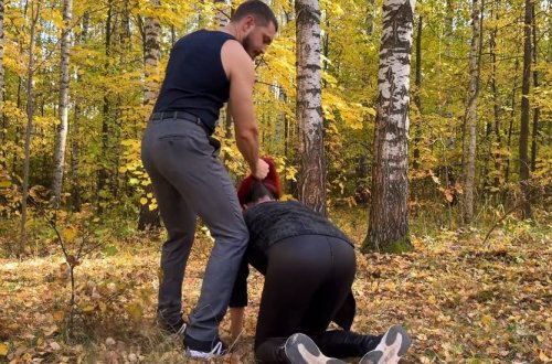 Жестко изнасиловал телку в осеннем лесу!